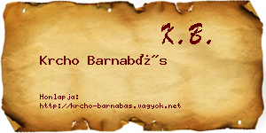 Krcho Barnabás névjegykártya
