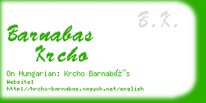 barnabas krcho business card